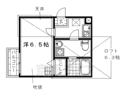 京阪電気鉄道京阪線 藤森駅 徒歩8分 2階建 築16年(1K/2階)の間取り写真