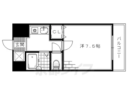 京阪電気鉄道京阪線 墨染駅 徒歩5分 5階建 築31年(1K/5階)の間取り写真
