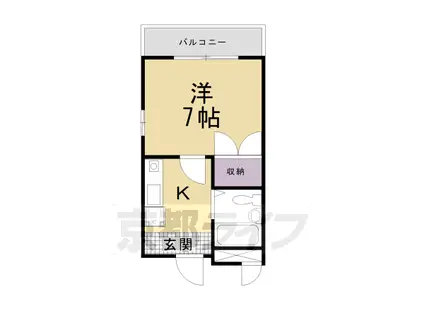 京阪電気鉄道京阪線 墨染駅 徒歩3分 3階建 築31年(1K/3階)の間取り写真