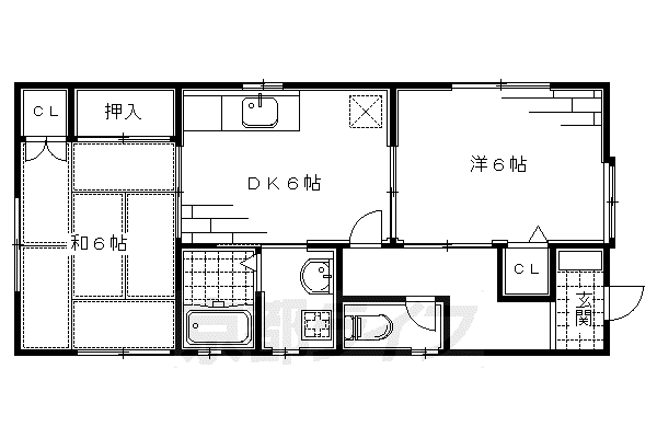 京阪電気鉄道宇治線 観月橋駅 徒歩11分 2階建 築16年(2DK/1階)の間取り写真