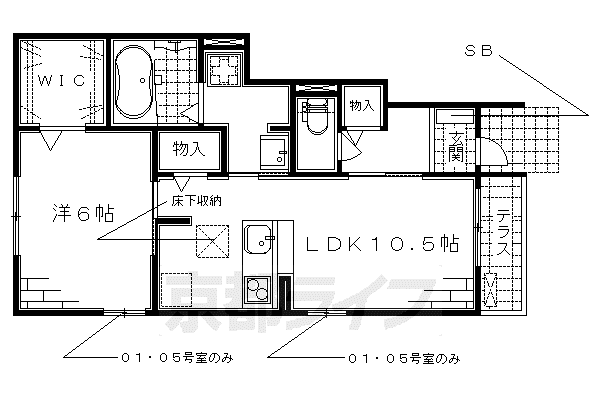京阪電気鉄道京阪線 藤森駅 徒歩10分 2階建 築16年(1LDK/1階)の間取り写真