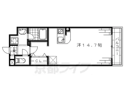 京阪電気鉄道京阪線 龍谷大前深草駅 徒歩9分 4階建 築14年(ワンルーム/3階)の間取り写真