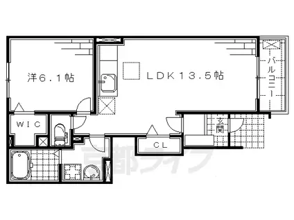 京阪電気鉄道京阪線 淀駅 徒歩28分 2階建 築15年(1LDK/1階)の間取り写真