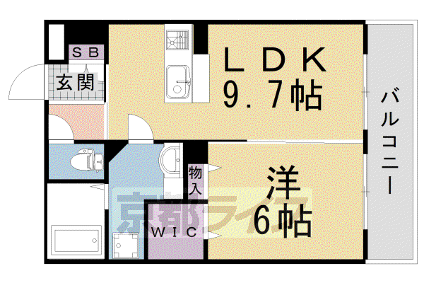 京都市烏丸線 竹田駅(京都) 徒歩9分 3階建 築14年(1LDK/1階)の間取り写真