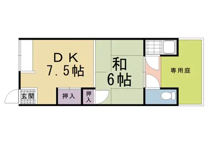 京阪電気鉄道京阪線 藤森駅 徒歩11分 2階建 築37年(1DK/1階)の間取り写真