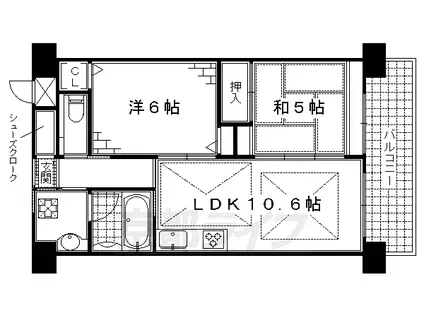 京阪電気鉄道京阪線 淀駅 徒歩8分 10階建 築18年(2LDK/3階)の間取り写真