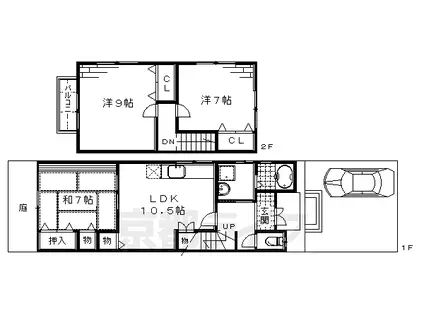 京阪電気鉄道宇治線 六地蔵駅(京阪) 徒歩3分 2階建 築19年(3LDK)の間取り写真