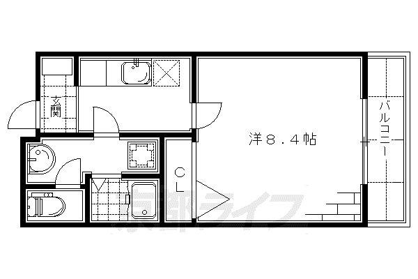 京阪電気鉄道京阪線 龍谷大前深草駅 徒歩12分 5階建 築14年(1K/2階)の間取り写真