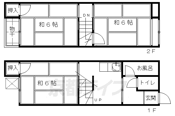 京阪電気鉄道京阪線 淀駅 徒歩18分 2階建 築67年(3K)の間取り写真