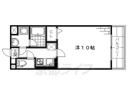 京都市烏丸線 竹田駅(京都) 徒歩7分 4階建 築13年(1K/2階)の間取り写真