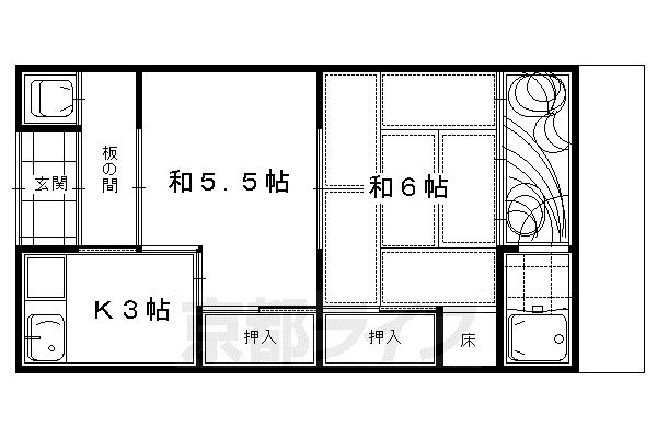 近鉄京都線 向島駅 徒歩11分 1階建 築62年(2K)の間取り写真