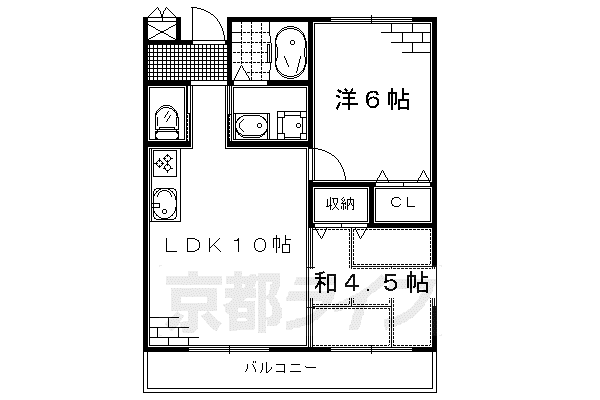 京阪電気鉄道宇治線 観月橋駅 徒歩11分 2階建 築13年(2LDK/2階)の間取り写真