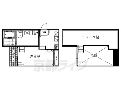 京阪電気鉄道宇治線 桃山南口駅 徒歩4分 2階建 築12年(1K/1階)の間取り写真