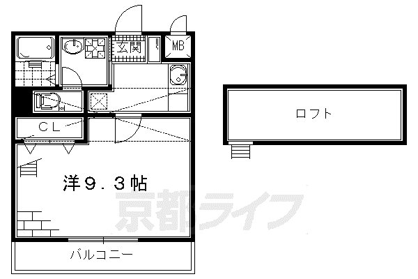 京阪電気鉄道京阪線 中書島駅 徒歩31分 2階建 築13年(1K/2階)の間取り写真