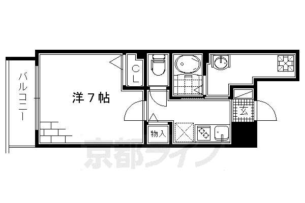京阪電気鉄道京阪線 龍谷大前深草駅 徒歩5分 4階建 築12年(1K/4階)の間取り写真