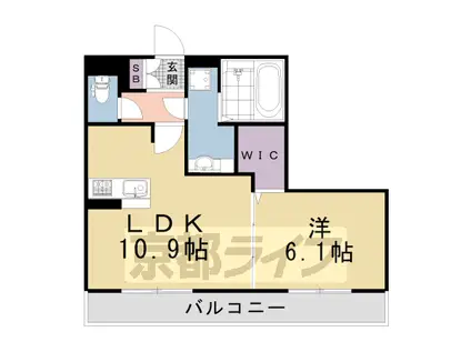 京阪電気鉄道京阪線 丹波橋駅 徒歩27分 3階建 築12年(1LDK/2階)の間取り写真
