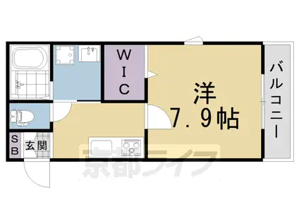 京阪電気鉄道京阪線 淀駅 徒歩3分 2階建 築12年(1K/2階)の間取り写真