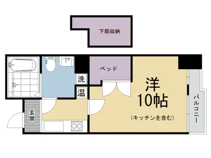 京都市烏丸線 今出川駅 徒歩3分 3階建 築18年(1K/3階)の間取り写真