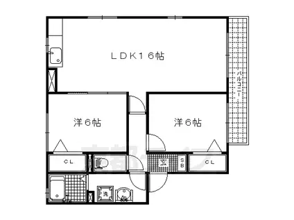 サードニックス今原(2LDK/2階)の間取り写真