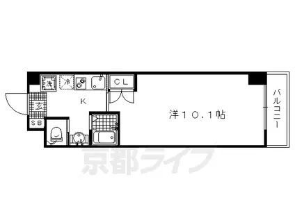 京都市烏丸線 北大路駅 徒歩19分 7階建 築21年(1K/5階)の間取り写真