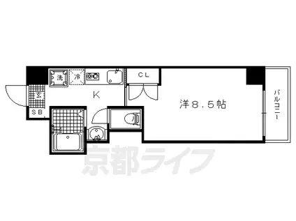 VIOLAOKURA(1K/6階)の間取り写真