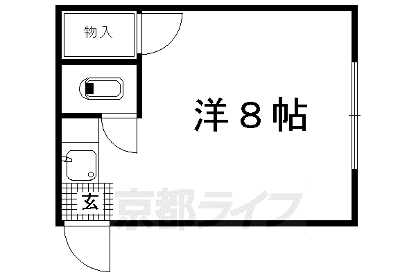 京福北野線 北野白梅町駅 徒歩19分 3階建 築47年(ワンルーム/3階)の間取り写真