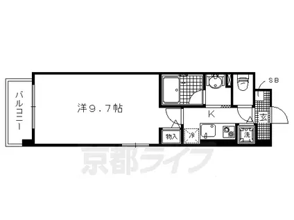 京都市烏丸線 鞍馬口駅 徒歩15分 3階建 築16年(1K/2階)の間取り写真