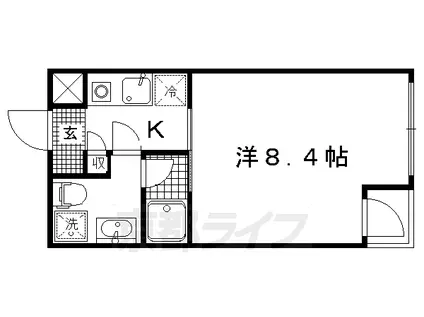 京都市烏丸線 北大路駅 徒歩15分 3階建 築16年(1K/1階)の間取り写真