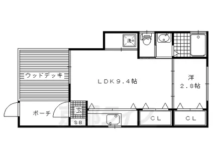 ハウスM(1LDK/1階)の間取り写真