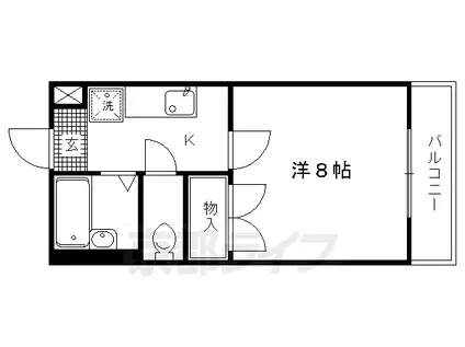 京福北野線 北野白梅町駅 徒歩27分 2階建 築29年(1K/2階)の間取り写真