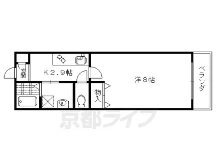 紫野レジデンス(1K/2階)の間取り写真
