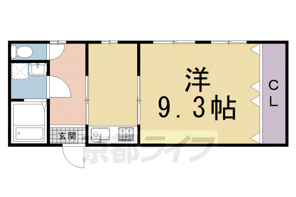 京都市烏丸線 北大路駅 徒歩39分 2階建 築57年(1K/2階)の間取り写真