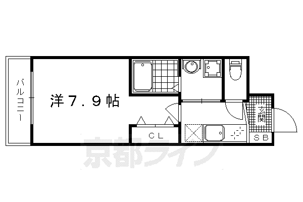 KCCフラット河原町(1K/7階)の間取り写真