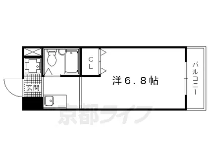 グランディール・フナダ(1K/2階)の間取り写真