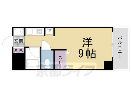 京福北野線 北野白梅町駅 徒歩1分 4階建 築39年(1K/3階)の間取り写真