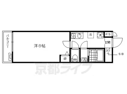 京福北野線 北野白梅町駅 徒歩15分 5階建 築12年(1K/5階)の間取り写真