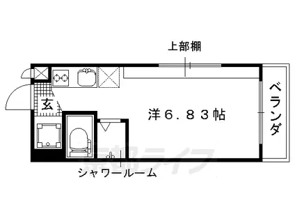 京都市烏丸線 北大路駅 徒歩35分 3階建 築45年(1K/1階)の間取り写真