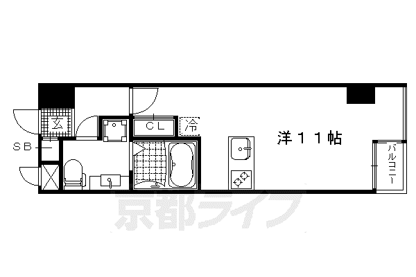 京阪電気鉄道鴨東線 出町柳駅 徒歩6分 6階建 築12年(1K/4階)の間取り写真