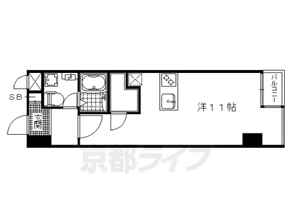 京阪電気鉄道鴨東線 出町柳駅 徒歩4分 6階建 築11年(1K/4階)の間取り写真