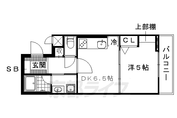 京都市烏丸線 鞍馬口駅 徒歩4分 3階建 築11年(1DK/1階)の間取り写真