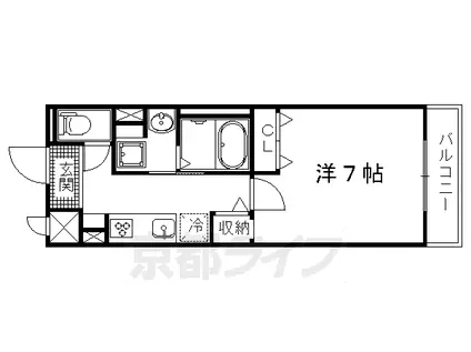 京福北野線 北野白梅町駅 徒歩16分 4階建 築10年(1K/2階)の間取り写真