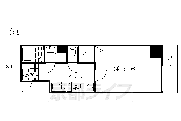 RESONANCE西陣(1K/4階)の間取り写真