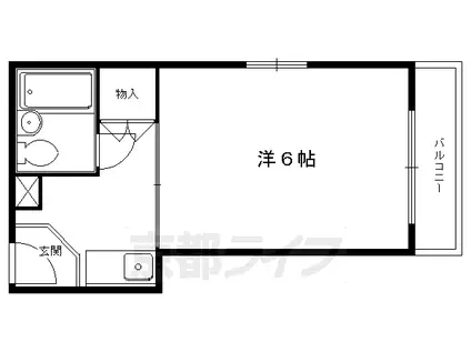 京阪電気鉄道鴨東線 神宮丸太町駅 徒歩3分 4階建 築43年(1K/2階)の間取り写真
