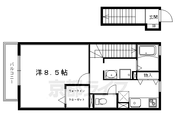 アマテラス(1K/2階)の間取り写真