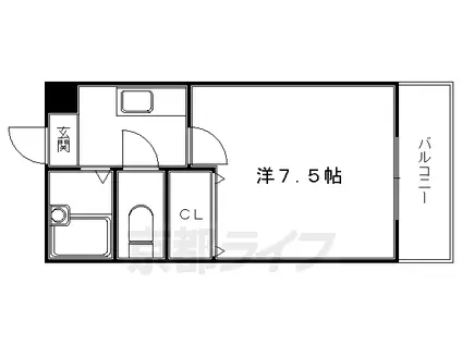 叡山電鉄 一乗寺駅 徒歩3分 3階建 築33年(1K/1階)の間取り写真