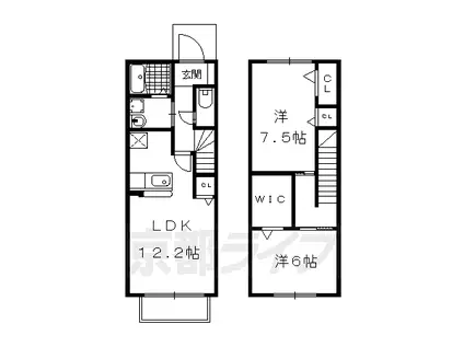 叡山電鉄 岩倉駅(京都) 徒歩15分 2階建 築17年(2LDK/1階)の間取り写真