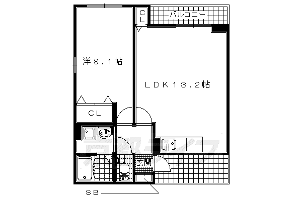 スターブルKⅡ(1LDK/2階)の間取り写真