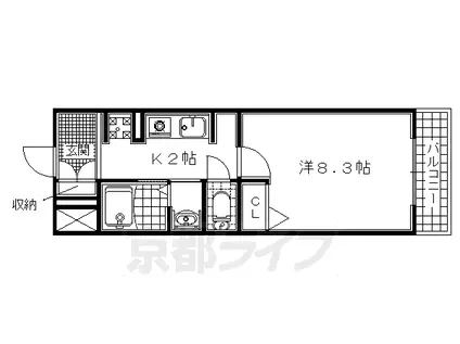 京阪電気鉄道宇治線 黄檗駅(京阪) 徒歩9分 5階建 築15年(1K/5階)の間取り写真