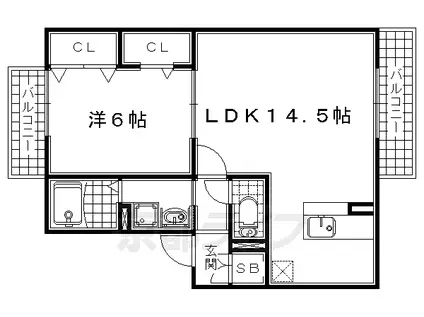 ラ・プリマベーラ(1LDK/2階)の間取り写真