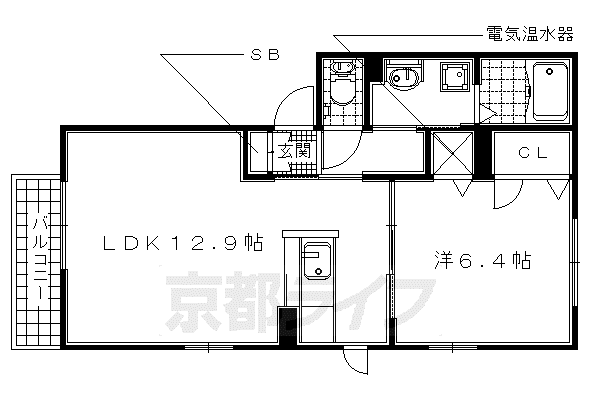 ヴィバとき(1LDK/3階)の間取り写真